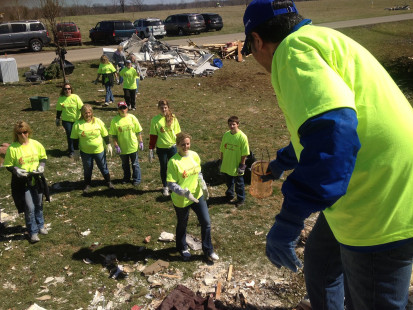 Volunteers at Henryville Tornado Cleanup 2012